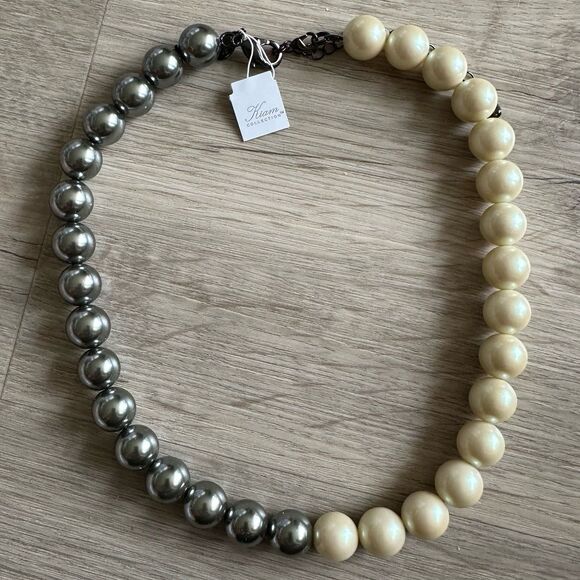 Kiam Family Collection for Lia Sophia Caleigh Two-Tone Pearl Necklace NEW - Picture 1 of 5